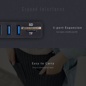 Високоскоростен Combo 5 портов USB 2.0 Hub и Card Reader - Image 2