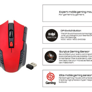 Геймърска безжична мишка с 6 бутона / 2.4GHz Wireless Gaming Optical Mouse - Image 10