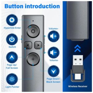 Лазерна безжична показалка за презентации и лекции 1Tech Lg-12, Кликер, 2 в 1 - Image 3