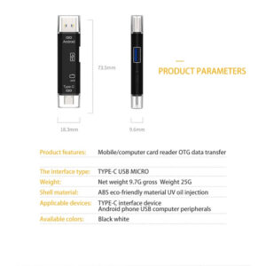 USB хъб и Card Reader Combo 5, 5 в 1, Type C, Usb, Micro Usb, Tf, SD - Image 10