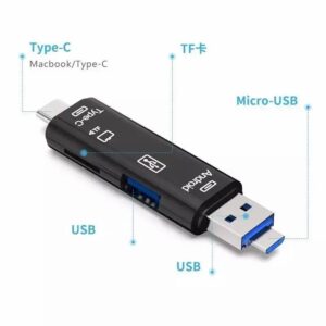 USB хъб и Card Reader Combo 5, 5 в 1, Type C, Usb, Micro Usb, Tf, SD - Image 7