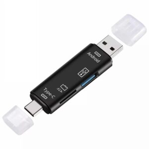 USB хъб и Card Reader Combo 5, 5 в 1, Type C, Usb, Micro Usb, Tf, SD - Image 1