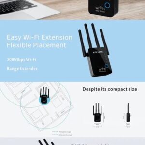 Усилвател за Wi-Fi мрежа PIX-LINK, Модел LV-WR16, 300mbps, 2 LAN Port, Повторител, Рипийтър, Ретранслатор, 4 антени, Черен - Image 6